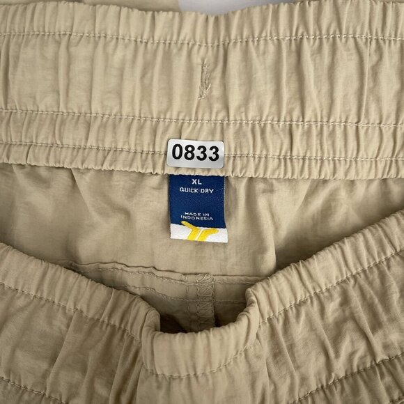 Old Navy‎ Wide Leg Quicky Dry Elastic Khaki Cargo Cut-Off Pants Cropped Zip XL - Picture 9 of 15